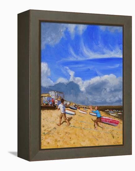 Catching the Ball, St Ives, 2016-Andrew Macara-Framed Premier Image Canvas