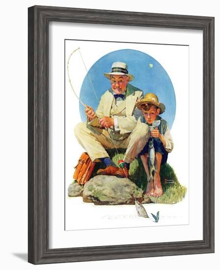 "Catching the Big One", August 3,1929-Norman Rockwell-Framed Giclee Print