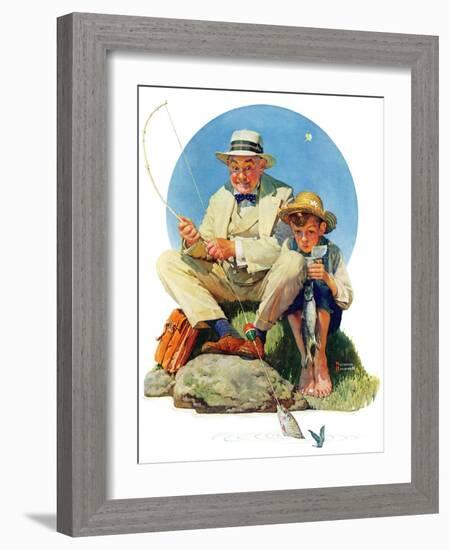 "Catching the Big One", August 3,1929-Norman Rockwell-Framed Giclee Print