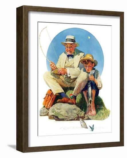 "Catching the Big One", August 3,1929-Norman Rockwell-Framed Giclee Print