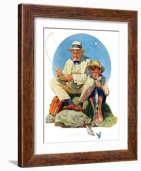 "Catching the Big One", August 3,1929-Norman Rockwell-Framed Giclee Print