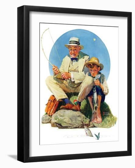 "Catching the Big One", August 3,1929-Norman Rockwell-Framed Giclee Print