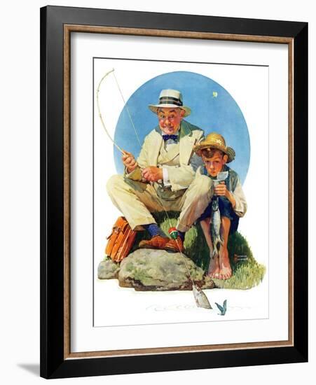 "Catching the Big One", August 3,1929-Norman Rockwell-Framed Giclee Print