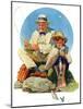 "Catching the Big One", August 3,1929-Norman Rockwell-Mounted Giclee Print