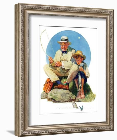 "Catching the Big One", August 3,1929-Norman Rockwell-Framed Giclee Print