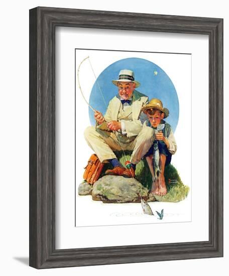 "Catching the Big One", August 3,1929-Norman Rockwell-Framed Giclee Print