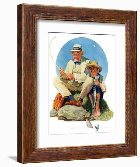 "Catching the Big One", August 3,1929-Norman Rockwell-Framed Giclee Print