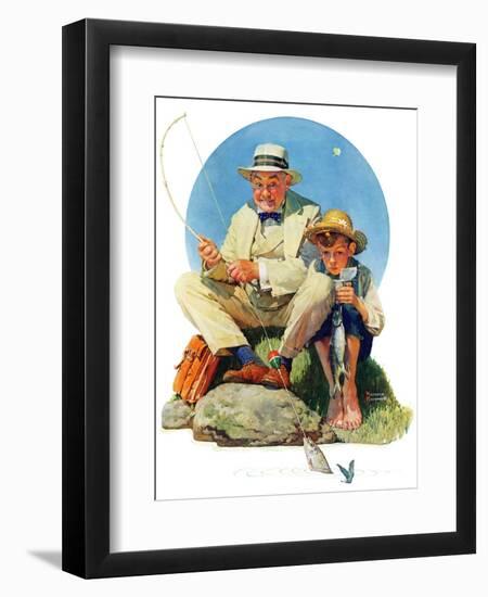 "Catching the Big One", August 3,1929-Norman Rockwell-Framed Giclee Print