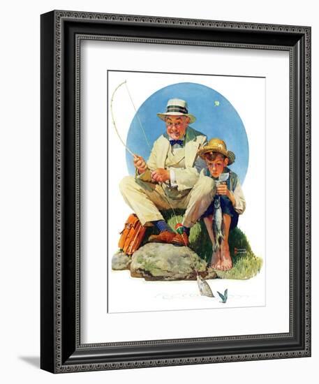 "Catching the Big One", August 3,1929-Norman Rockwell-Framed Giclee Print