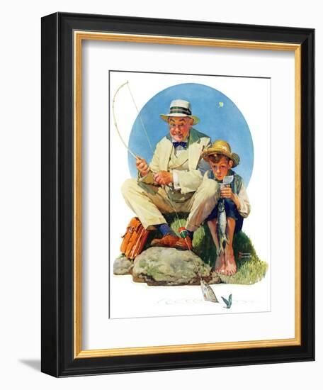 "Catching the Big One", August 3,1929-Norman Rockwell-Framed Giclee Print