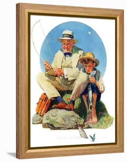 "Catching the Big One", August 3,1929-Norman Rockwell-Framed Premier Image Canvas