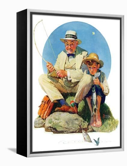 "Catching the Big One", August 3,1929-Norman Rockwell-Framed Premier Image Canvas