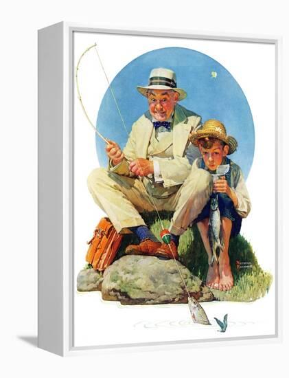 "Catching the Big One", August 3,1929-Norman Rockwell-Framed Premier Image Canvas