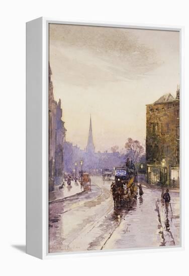 Catching the Tram in Nassau Street, Dublin-Rose Maynard Barton-Framed Premier Image Canvas