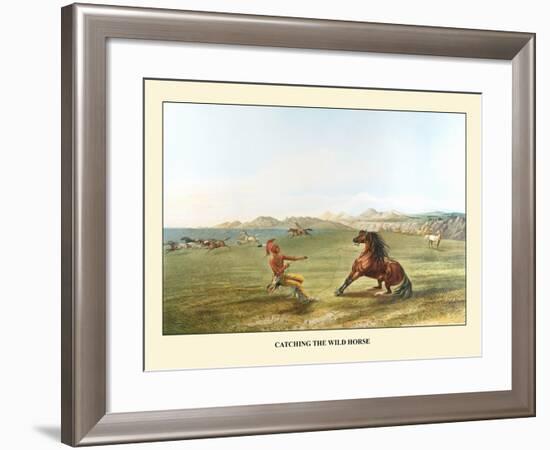 Catching The Wild Horse-George Catlin-Framed Art Print