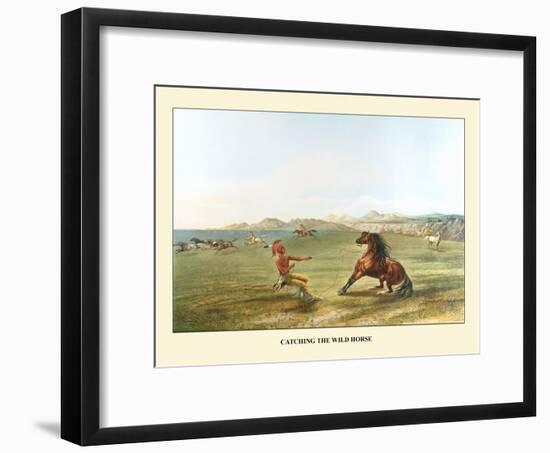 Catching The Wild Horse-George Catlin-Framed Art Print