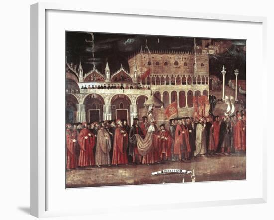 Caterina Cornaro Procession in Piazza San Marco, Venice, Italy, 1489-null-Framed Giclee Print