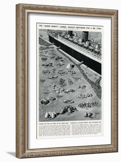 Catering for 3000 People on the Queen Mary Ocean Liner-George Horace Davis-Framed Art Print
