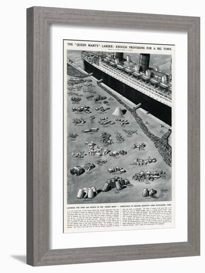 Catering for 3000 People on the Queen Mary Ocean Liner-George Horace Davis-Framed Art Print