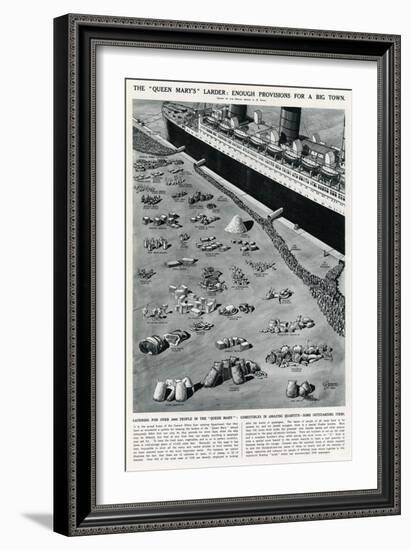 Catering for 3000 People on the Queen Mary Ocean Liner-George Horace Davis-Framed Art Print