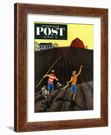 "Catfish" Saturday Evening Post Cover, May 28, 1955-John Falter-Framed Giclee Print