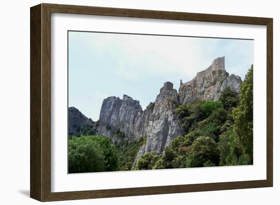 Cathar Castle Peyrepertuse in South of France-Marilyn Dunlap-Framed Art Print