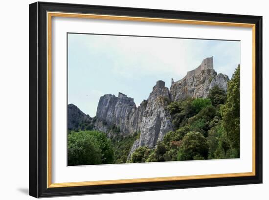 Cathar Castle Peyrepertuse in South of France-Marilyn Dunlap-Framed Art Print