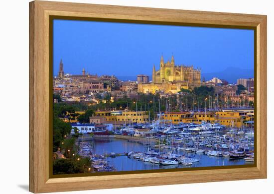 Cathedral and Harbour, Palma, Mallorca, Spain, Europe-Neil Farrin-Framed Premier Image Canvas