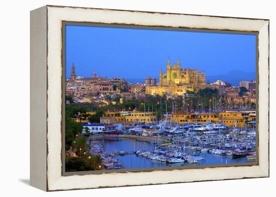 Cathedral and Harbour, Palma, Mallorca, Spain, Europe-Neil Farrin-Framed Premier Image Canvas