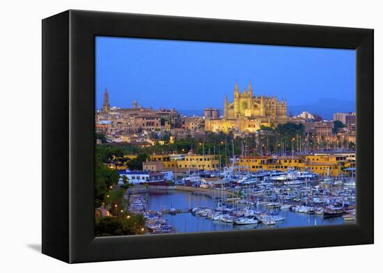 Cathedral and Harbour, Palma, Mallorca, Spain, Europe-Neil Farrin-Framed Premier Image Canvas