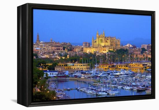 Cathedral and Harbour, Palma, Mallorca, Spain, Europe-Neil Farrin-Framed Premier Image Canvas