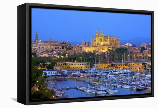 Cathedral and Harbour, Palma, Mallorca, Spain, Europe-Neil Farrin-Framed Premier Image Canvas