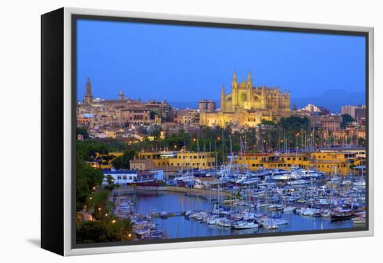 Cathedral and Harbour, Palma, Mallorca, Spain, Europe-Neil Farrin-Framed Premier Image Canvas