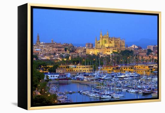 Cathedral and Harbour, Palma, Mallorca, Spain, Europe-Neil Farrin-Framed Premier Image Canvas