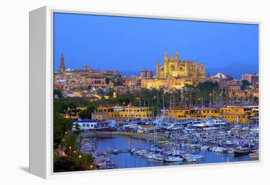 Cathedral and Harbour, Palma, Mallorca, Spain, Europe-Neil Farrin-Framed Premier Image Canvas