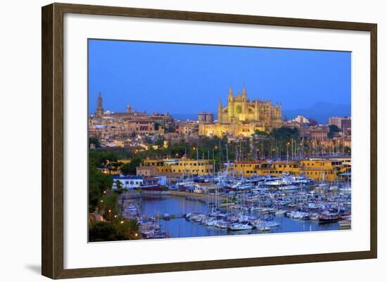 Cathedral and Harbour, Palma, Mallorca, Spain, Europe-Neil Farrin-Framed Photographic Print