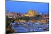 Cathedral and Harbour, Palma, Mallorca, Spain, Europe-Neil Farrin-Mounted Photographic Print