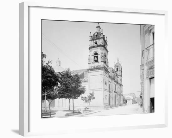 Cathedral and Jovellanos St., Matanzas, Cuba-null-Framed Photo