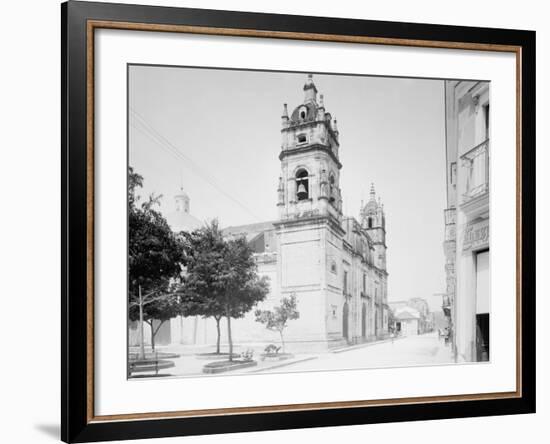 Cathedral and Jovellanos St., Matanzas, Cuba-null-Framed Photo