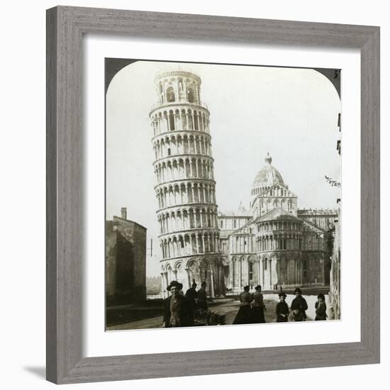 Cathedral and Leaning Tower of Pisa, Italy-Underwood & Underwood-Framed Photographic Print