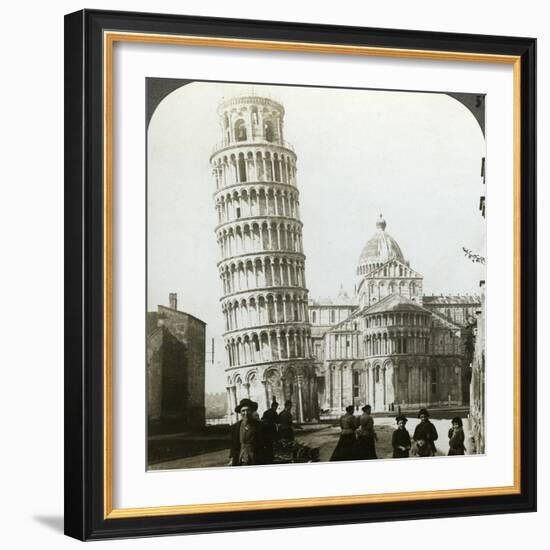 Cathedral and Leaning Tower of Pisa, Italy-Underwood & Underwood-Framed Photographic Print