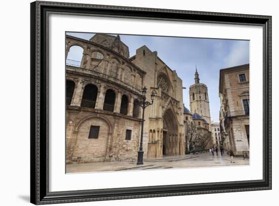 Cathedral and Miguelete Bell Tower, Plaza De La Virgen, Autumn (Fall), Valencia, Spain, Europe-Eleanor Scriven-Framed Photographic Print