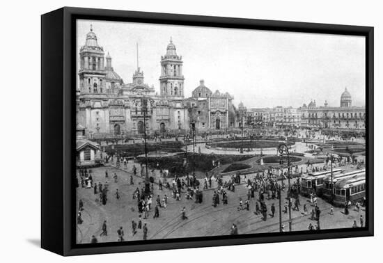 Cathedral and National Palace, Mexico City, Mexico, 1926-null-Framed Premier Image Canvas