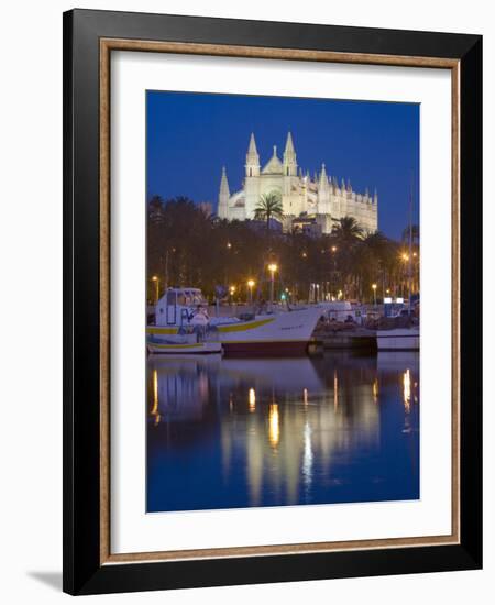 Cathedral and Port, Palma, Majorca, Balearic Islands, Spain, Mediterranean, Europe-Marco Cristofori-Framed Photographic Print