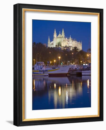 Cathedral and Port, Palma, Majorca, Balearic Islands, Spain, Mediterranean, Europe-Marco Cristofori-Framed Photographic Print