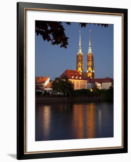 Cathedral and River Odra (River Oder), Old Town, Wroclaw, Silesia, Poland, Europe-Frank Fell-Framed Photographic Print