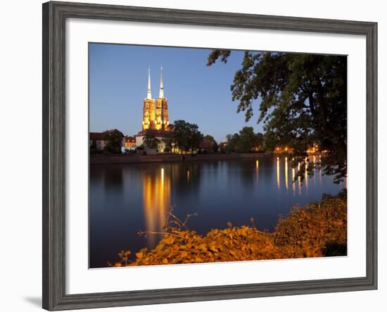 Cathedral and River Odra (River Oder), Old Town, Wroclaw, Silesia, Poland, Europe-Frank Fell-Framed Photographic Print