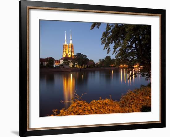 Cathedral and River Odra (River Oder), Old Town, Wroclaw, Silesia, Poland, Europe-Frank Fell-Framed Photographic Print