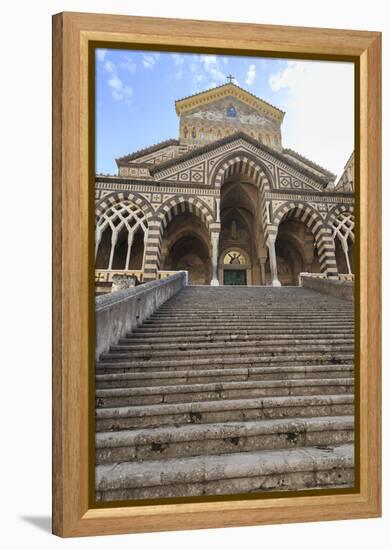 Cathedral and Steps with No People, Amalfi, Costiera Amalfitana (Amalfi Coast), Campania, Italy-Eleanor Scriven-Framed Premier Image Canvas