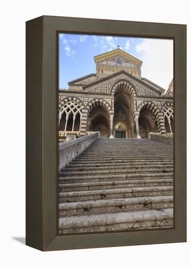 Cathedral and Steps with No People, Amalfi, Costiera Amalfitana (Amalfi Coast), Campania, Italy-Eleanor Scriven-Framed Premier Image Canvas